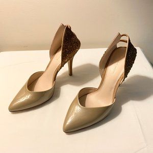 Pelle Moda Champagne Metallic Patent Suede 8.5